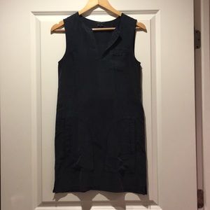 Navy silk Theory dress